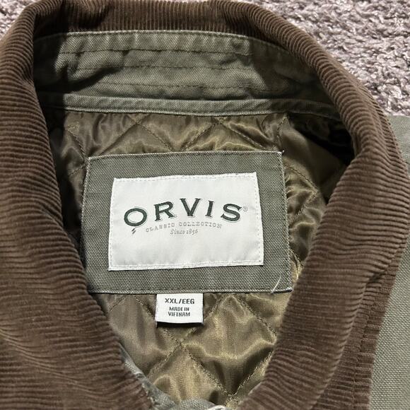 Vintage Orvis Chore Barn Coat Jacket 90s y2k Canvas Cotton Mens XXL Green - Picture 2 of 8